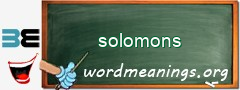 WordMeaning blackboard for solomons